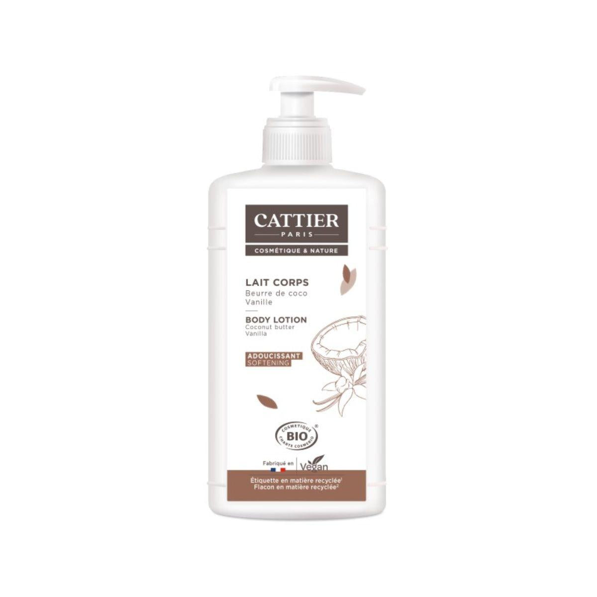 Leche corporal hidratante coco y vainilla Cattier 500 ml