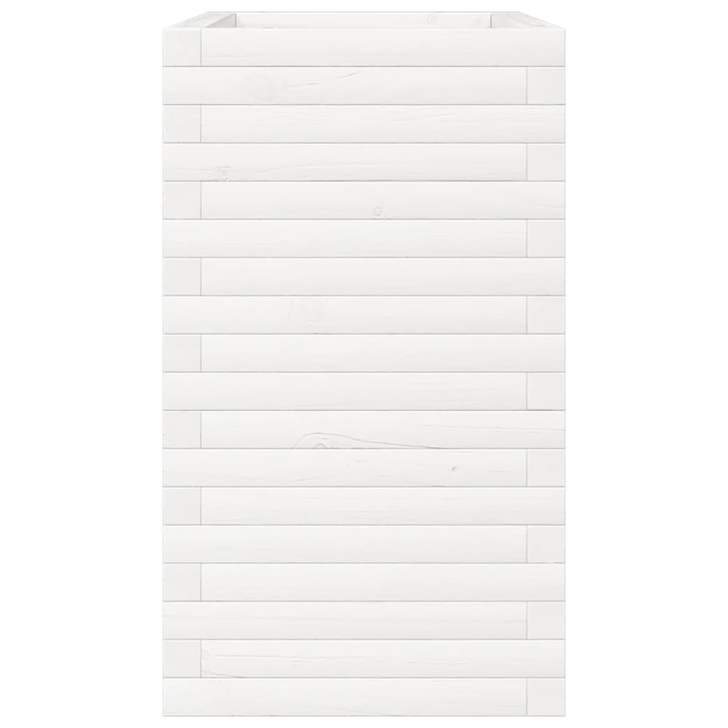 Jardinera Madera Maciza De Pino Blanco 70x40x68,5 Cm_5