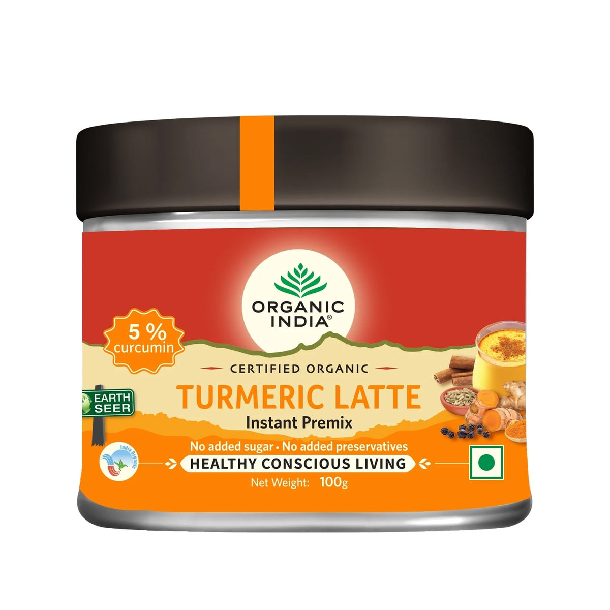 Cúrcuma Latte Bio 5% Curcuminoides Organic India 100 g