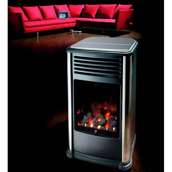 Estufa portátil a gas Manhattan metalizada 3,4 kW Fireside