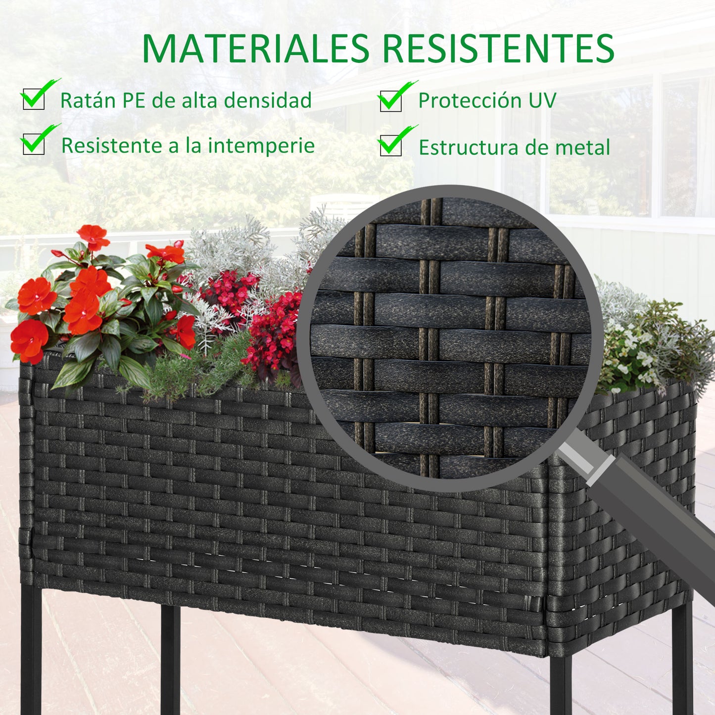 Outsunny Soporte Para Jardinera Exterior Huerto Urbano Con Estante 70x30x72 Cm_5