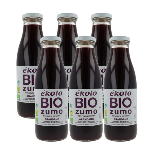 Pack 6x zumos de Arándano Bio 100% exprimido ékolo 750 ml