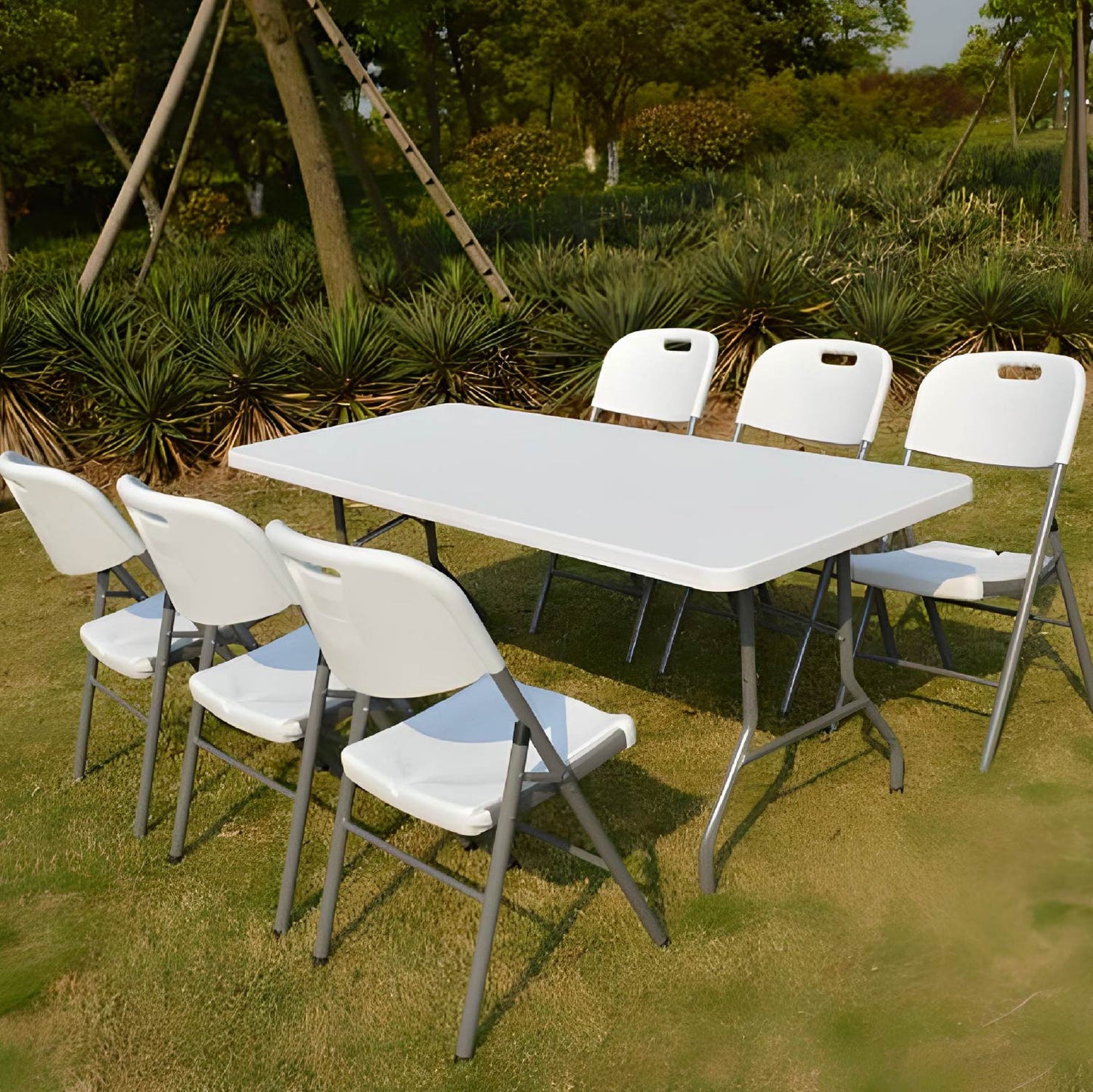 Silla Plegable Con Asa Blanca 47x58x87cm 7house_5