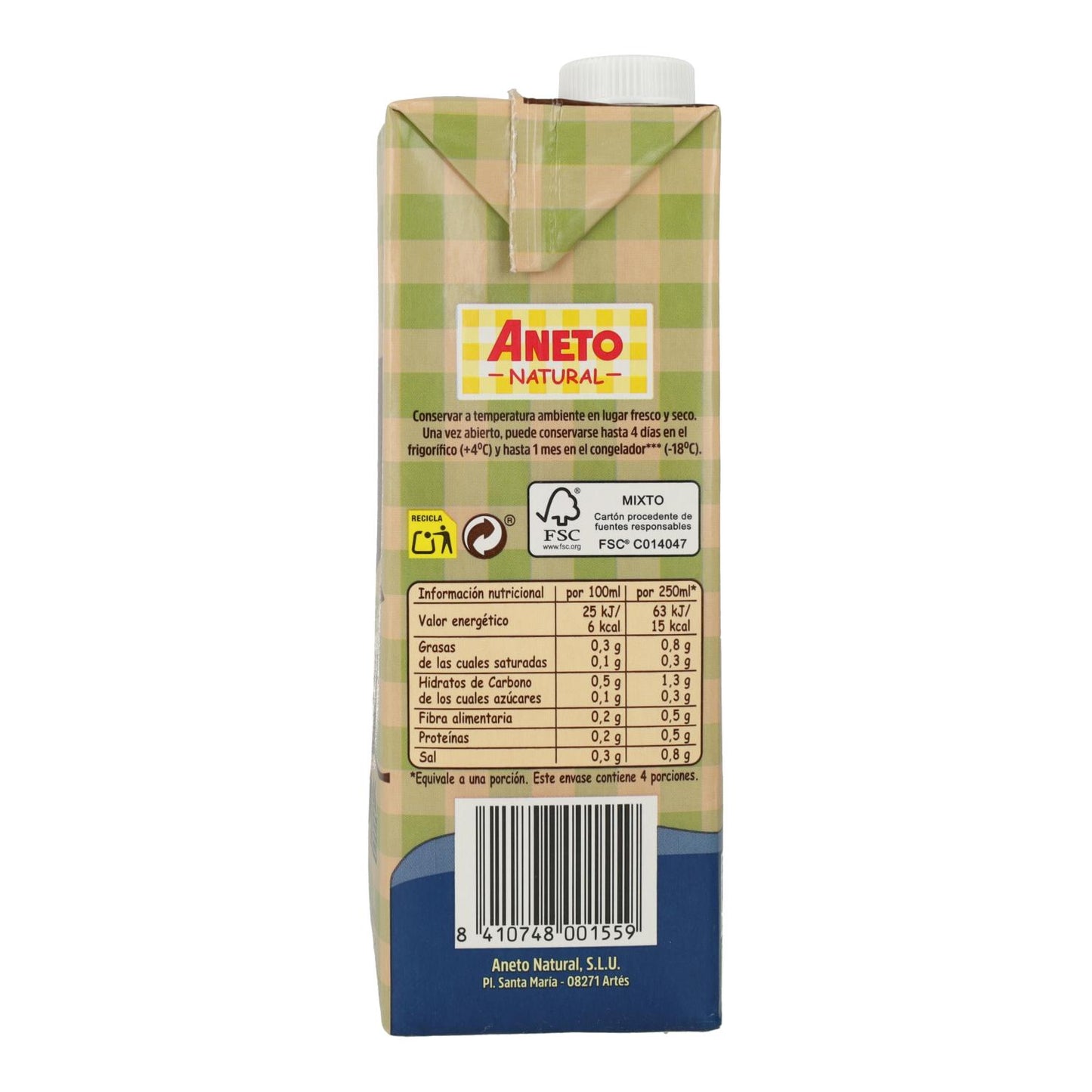 Caldo natural suave de verduras Eco Aneto 1L