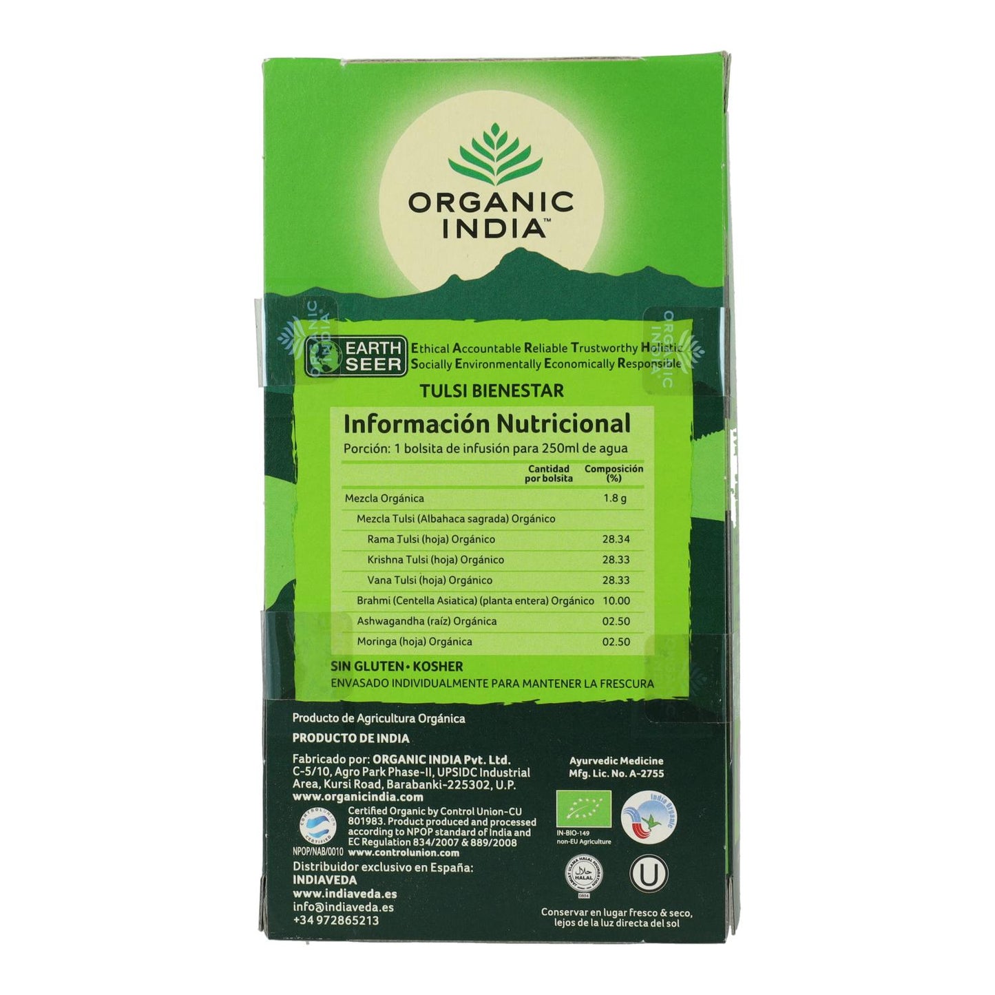 Tulsi Wellness Organic India 25 bolsitas