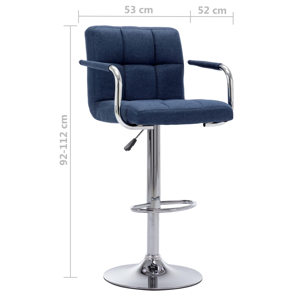 Taburete De Barra De Cocina De Tela Azul_5