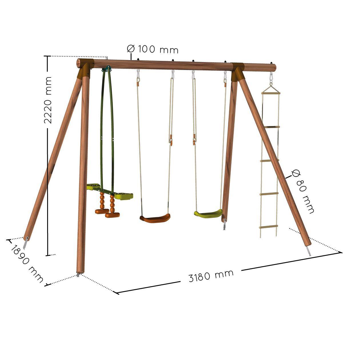 Estructura de columpio SOULET GABIN de madera