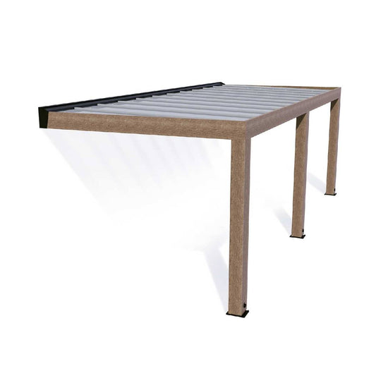 Pérgola adosada de madera de cedro Helsinki 300x730 cm Canopia