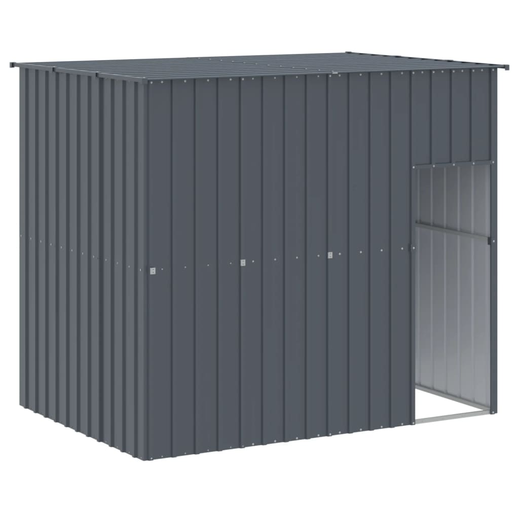 Caseta Perros Con Corral Acero Galvanizado Gris 214x1069x181 Cm_5