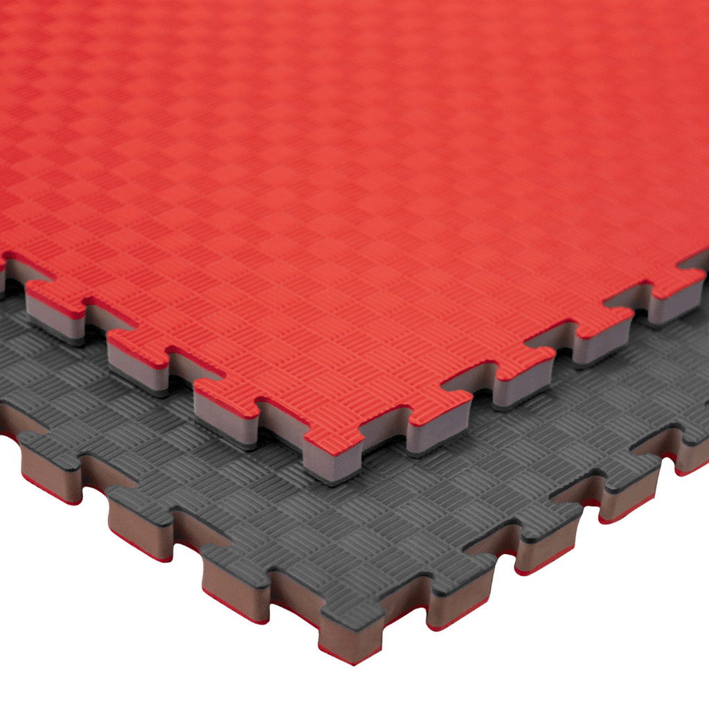 Tatami Puzzle 2,5cm 100x100cm – Alta Densidad Negro/rojo