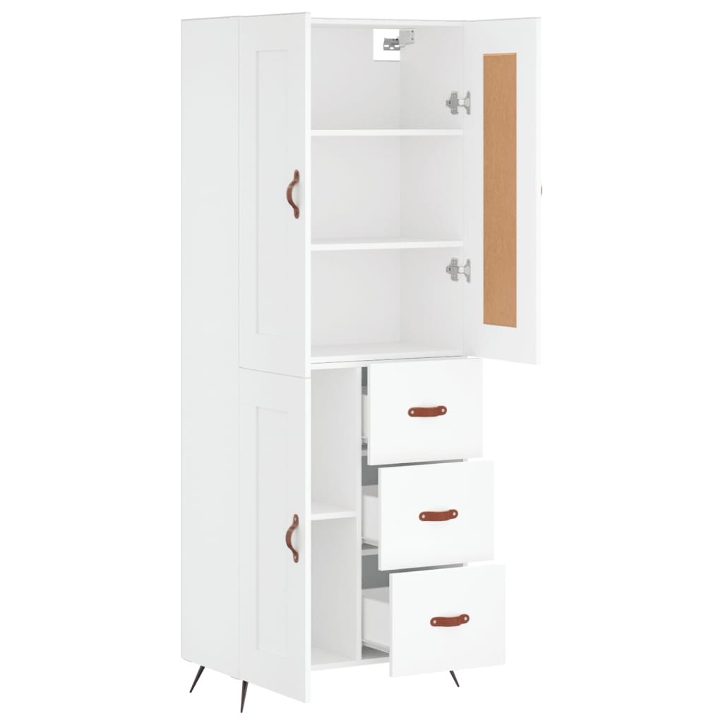 Aparador Alto Madera Contrachapada Blanco 69,5x34x180 Cm_3