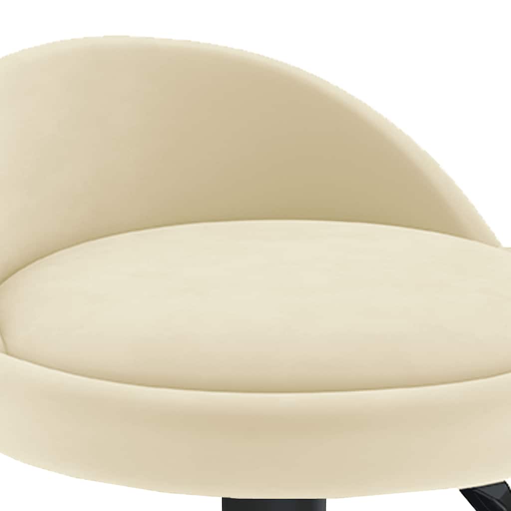 Taburete De Cocina De Terciopelo Color Crema_5