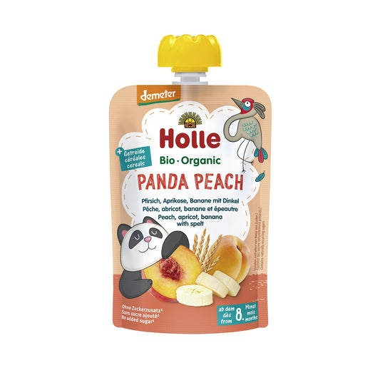 PANDA PEACH - Melocotón, Albaricoque, Plátano y Espelta (desde el 8º mes) Eco/Dem Holle 100g