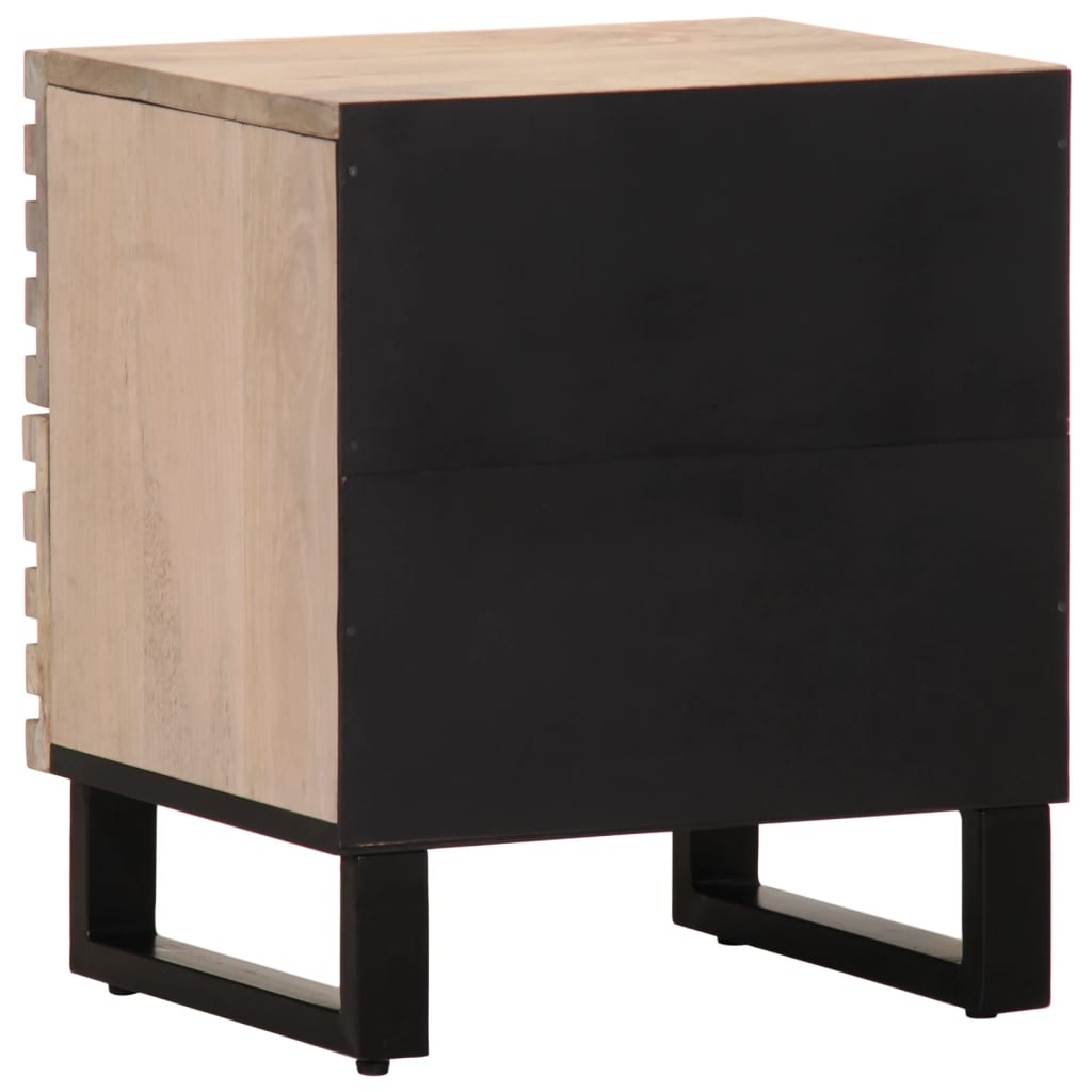 Mesitas De Noche 2 Uds Madera De Mango Blanqueado 40x34x46 Cm_4