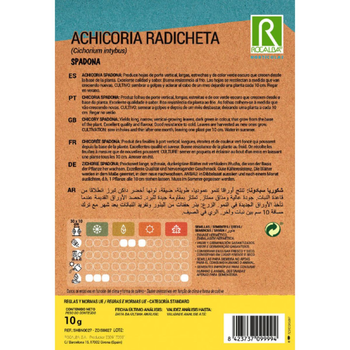 Semillas de Achicoria radicheta spadona