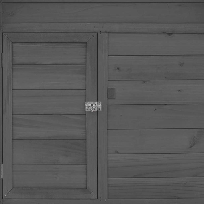 Vidaxl Gallinero Madera Maciza De Abeto Gris Y Blanco 150x96x110 Cm_5