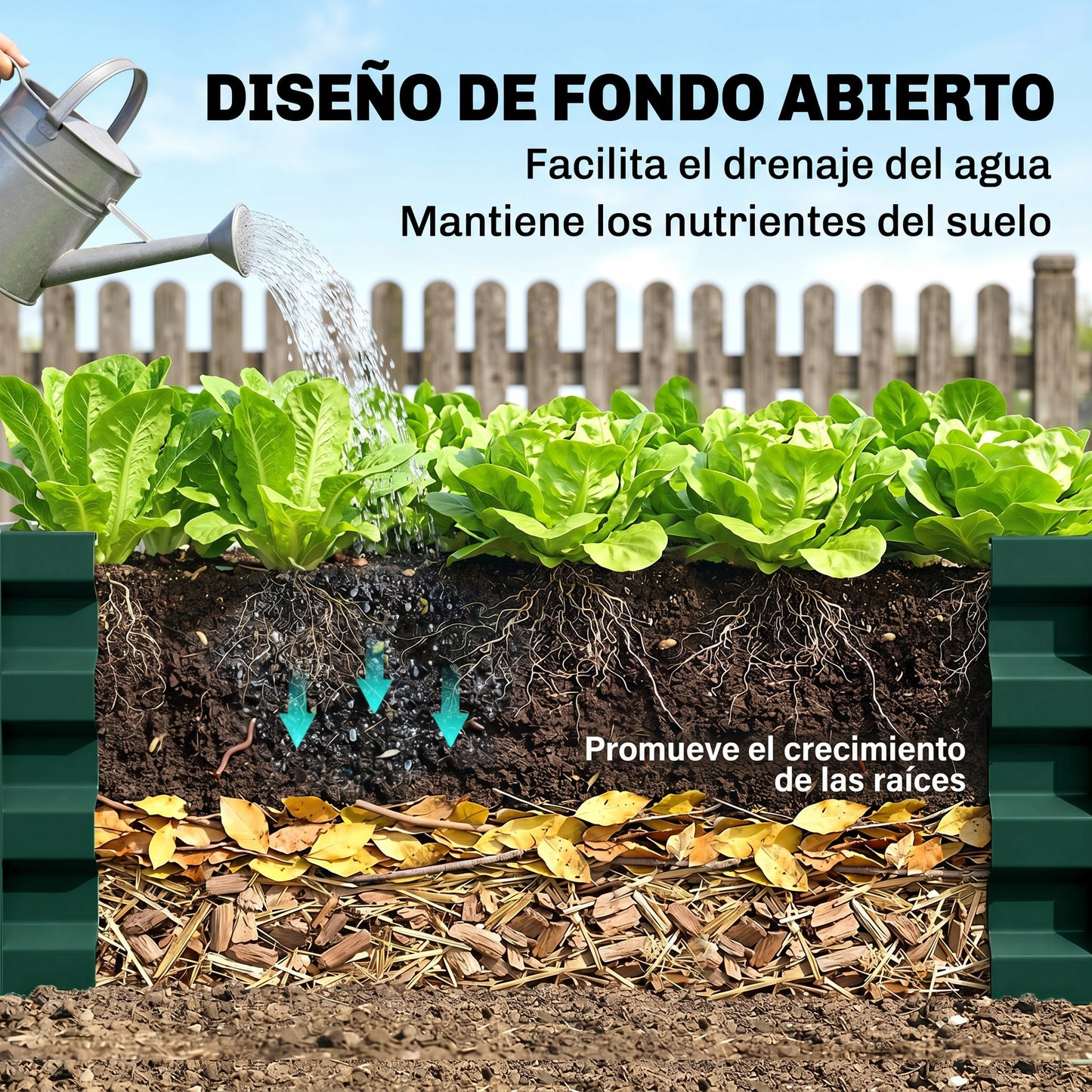 Outsunny Jardinera Elevada Rectangular De Acero Galvanizado 120x60x30,5 Cm Verde_5