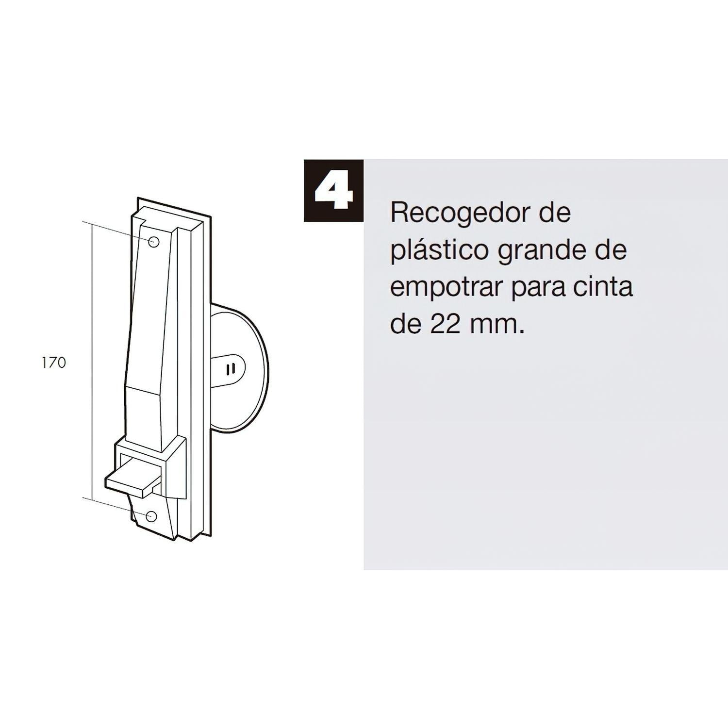 Recogedor Persiana Plastico Grande Cinta 22 Mm.