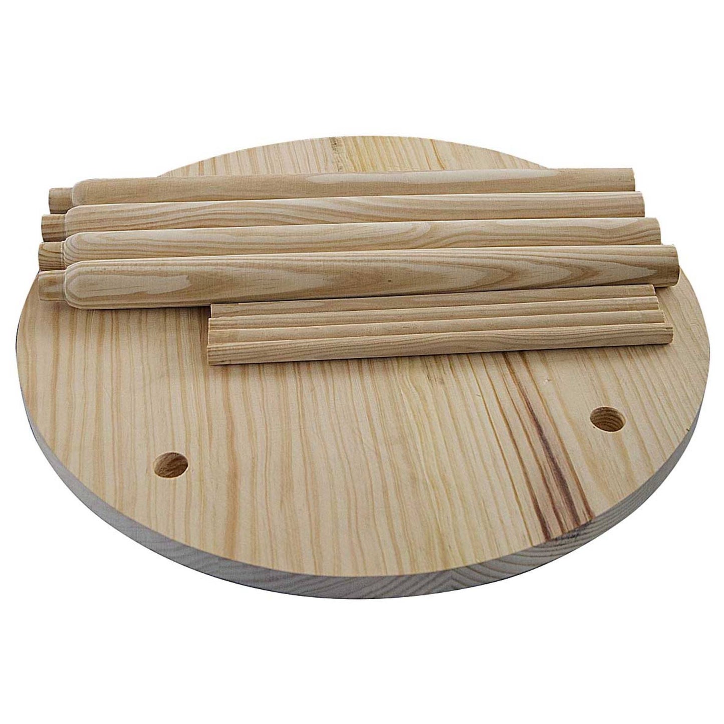 Conjunto Infantil Redondo Mesa Y 2 Taburetes En Madera De Pino_4