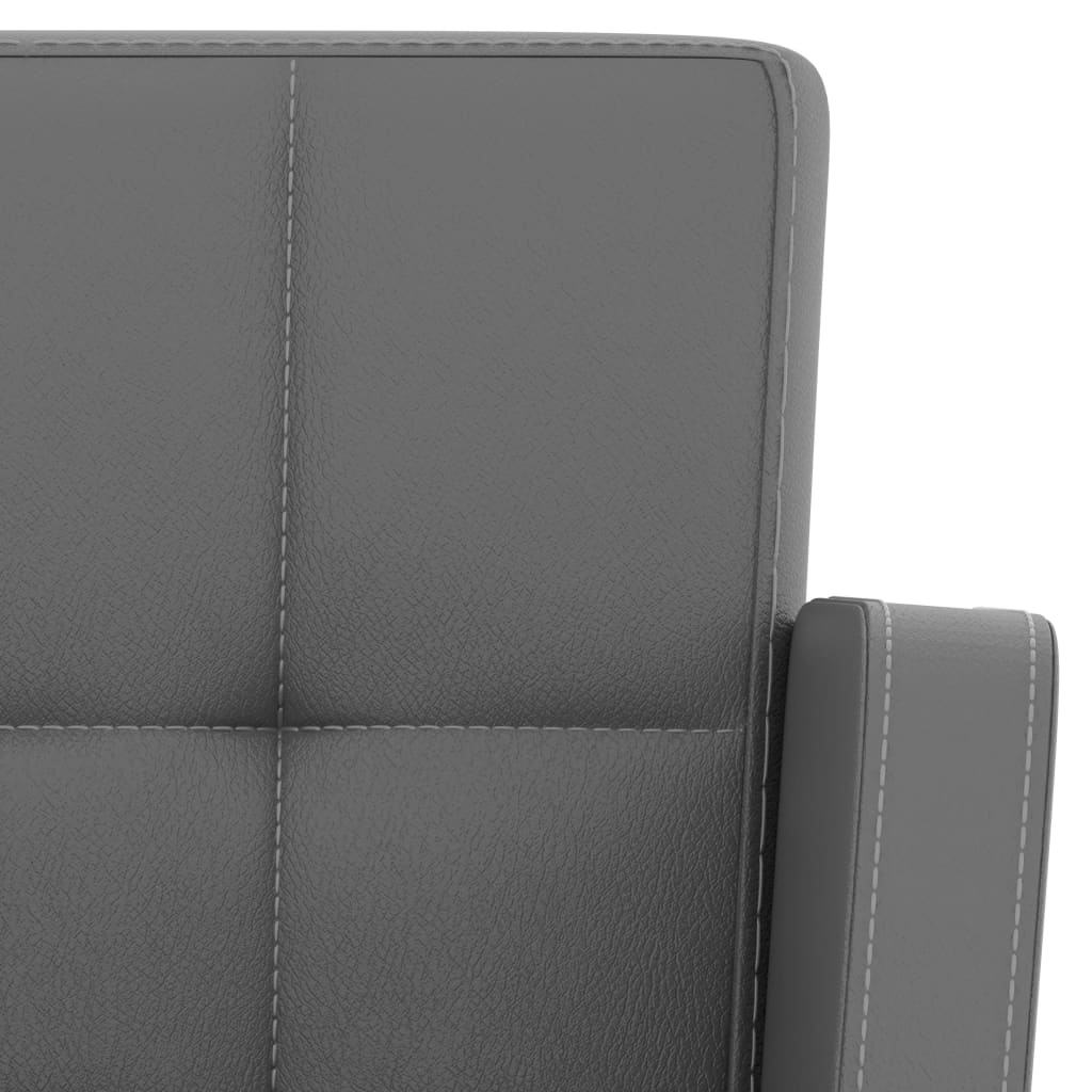 Taburetes De Cocina 2 Unidades Cuero Sintético Gris_5