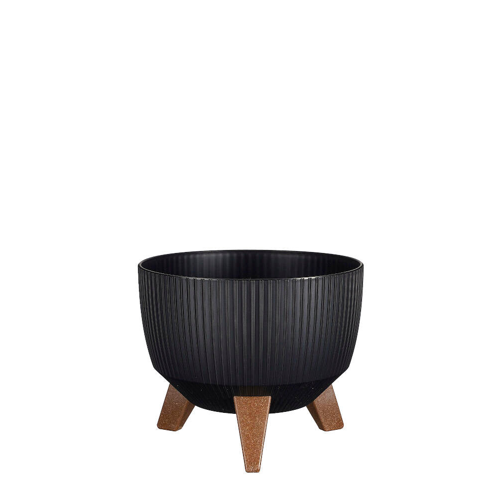 Macetero Negro Plástico Reciclado 24cm_0