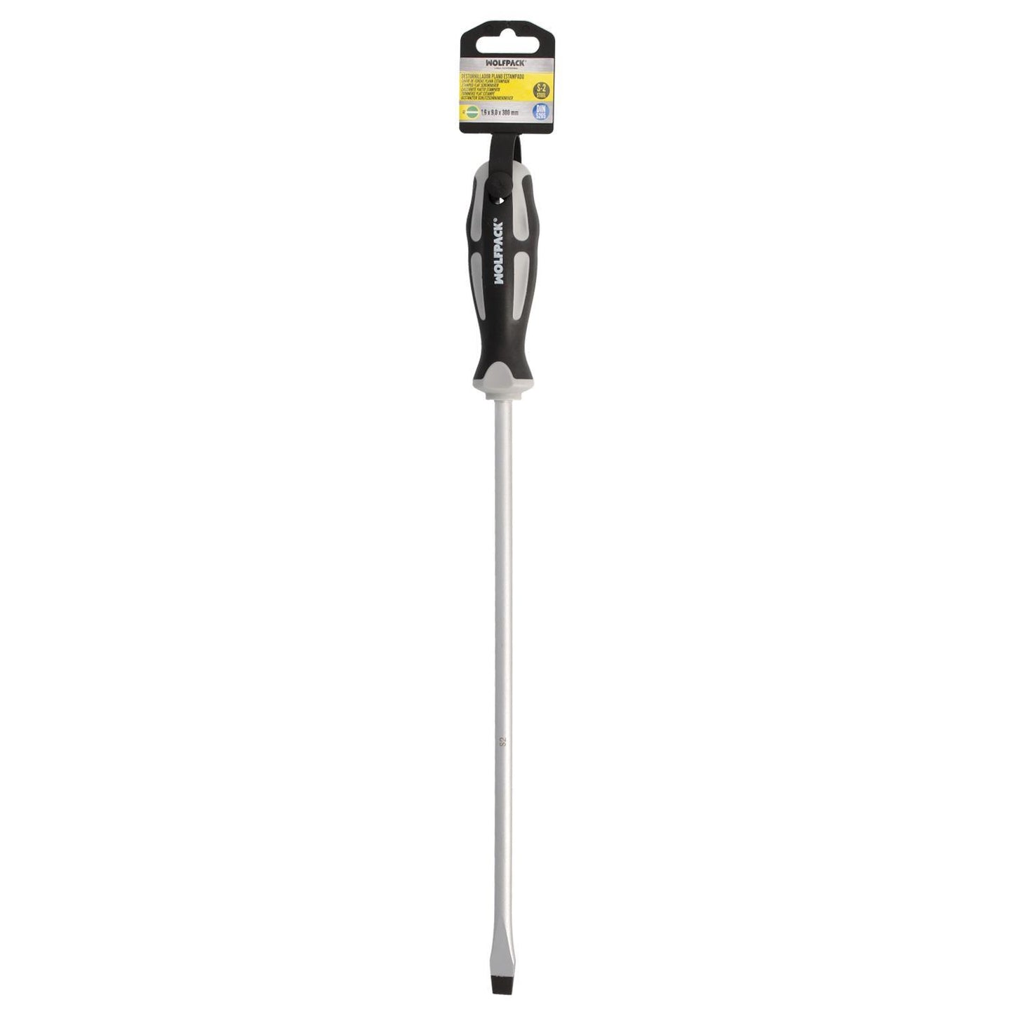 Destornillador Plano Estampado Acero S2 Mango Tpr Bimaterial. Medida 1,6 X Ø 9,0 X 300 Mm. Din5265_3