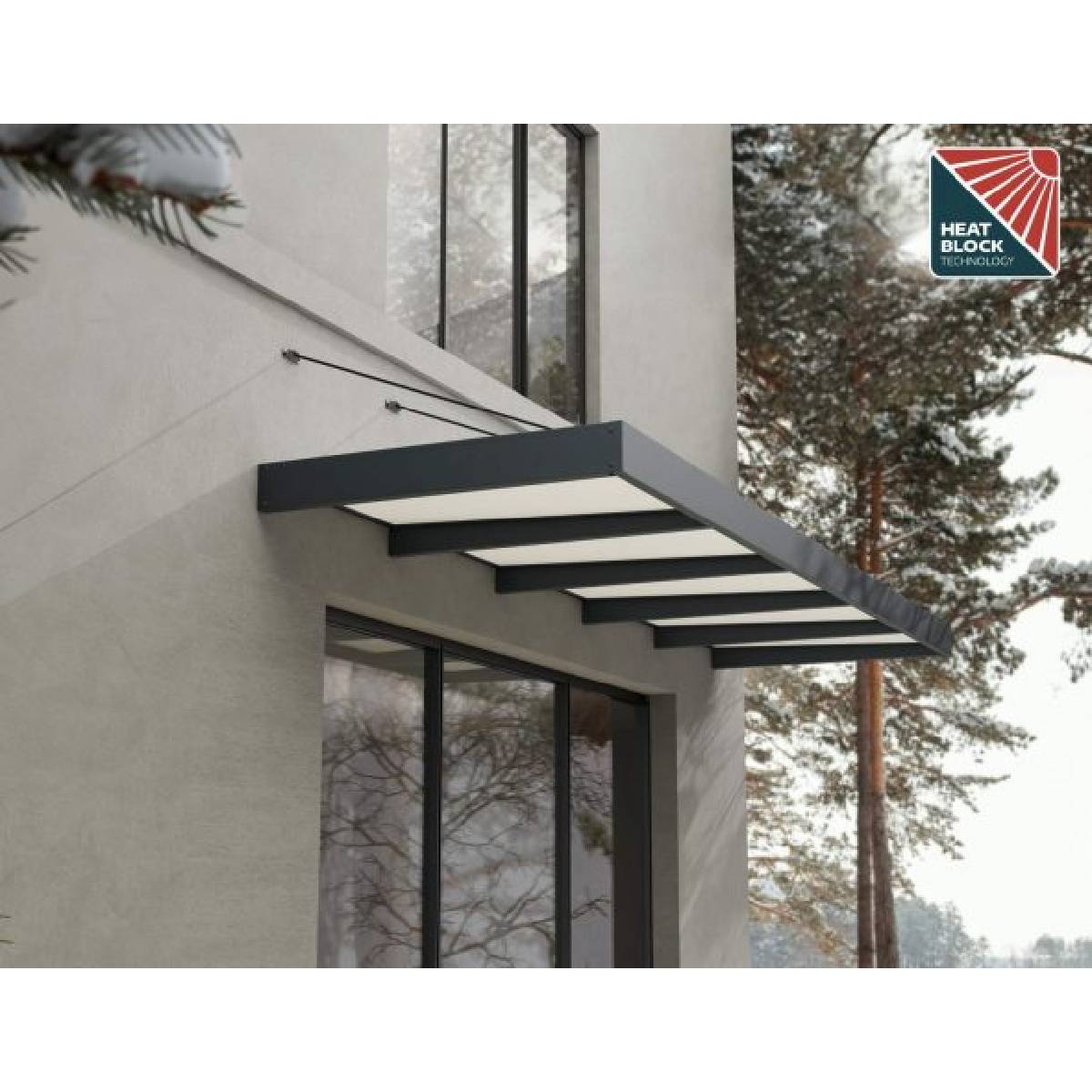 Marquesina para puerta Sophia XL 140x471 cm opal Canopia