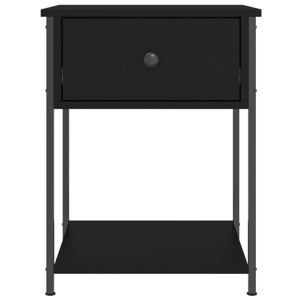 Mesita De Noche Madera De Ingeniería Negra 44x45x58 Cm_4