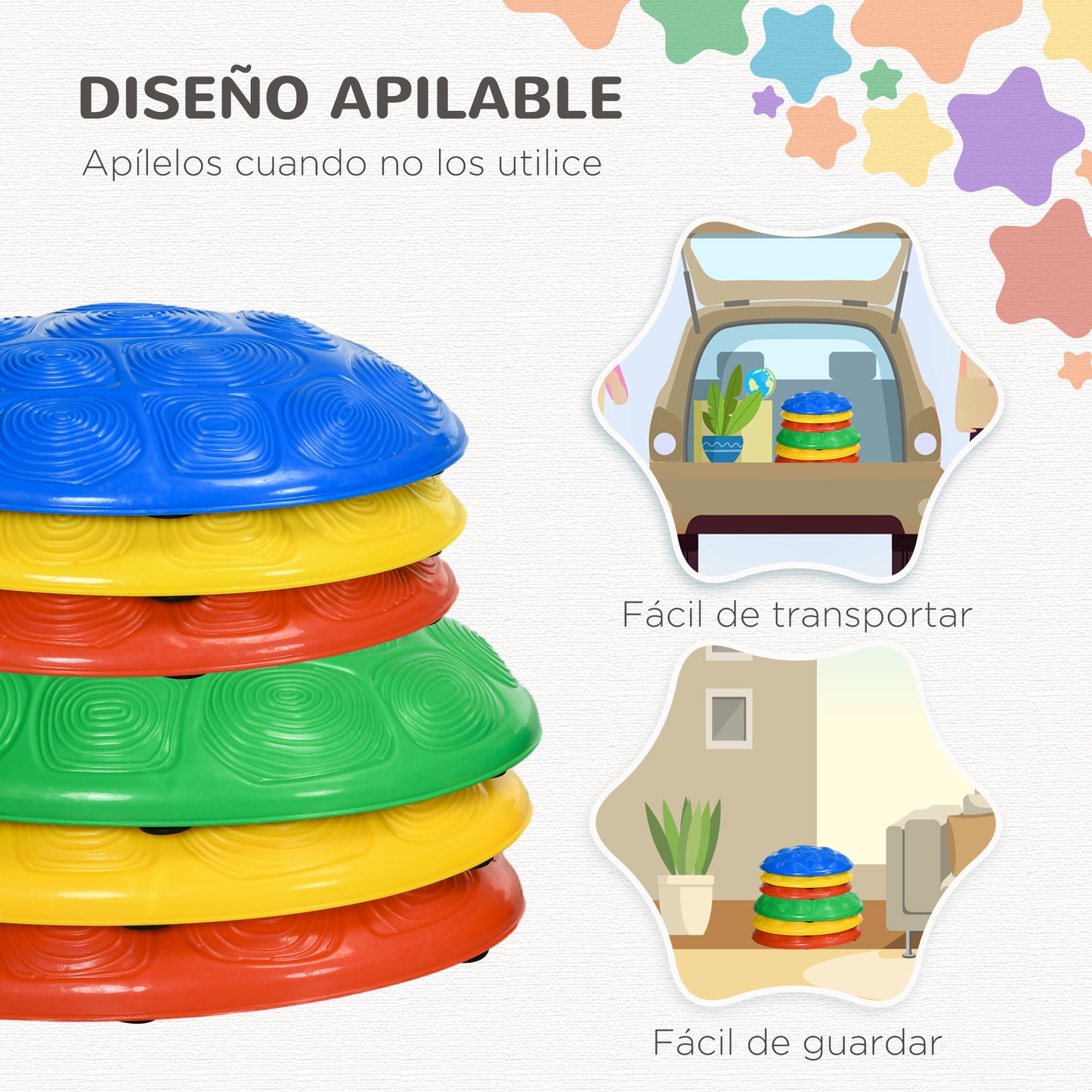 Zonekiz Piedras De Equilibrio Para Niños De 3-8 Años 6 Piezas Multicolor_5