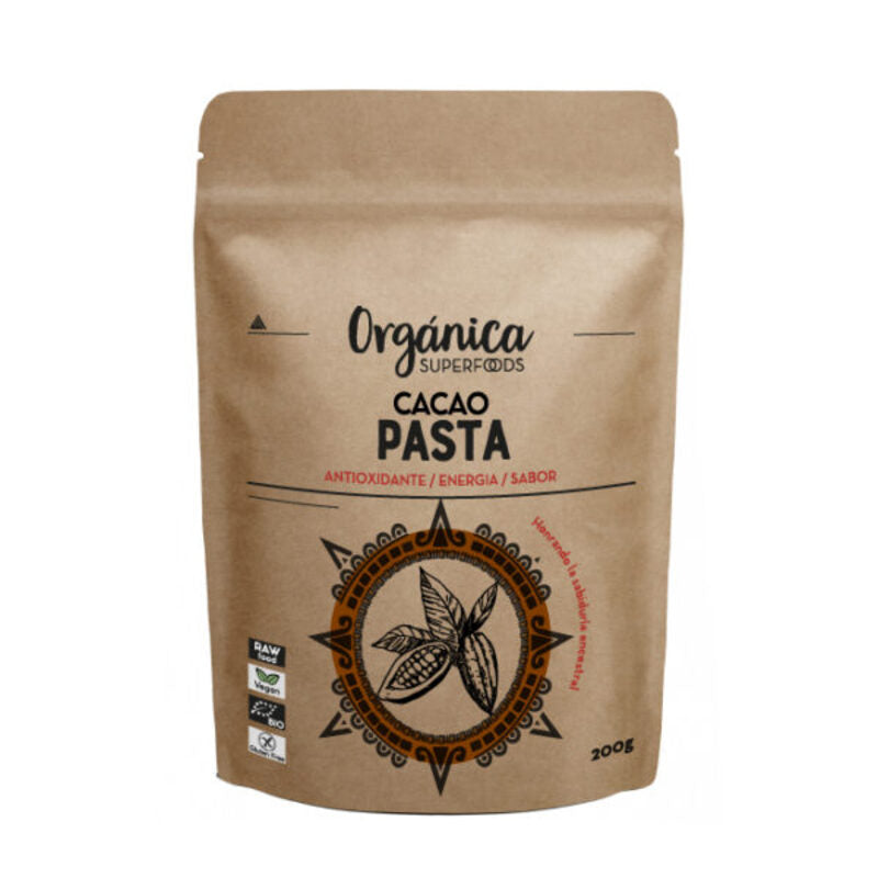 Cacao Pasta Raw Sin Gluten Bio 200g_0