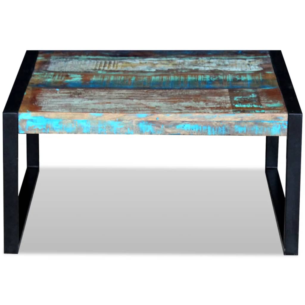 Mesa De Centro De Madera Maciza Reciclada 80x80x40 Cm_4