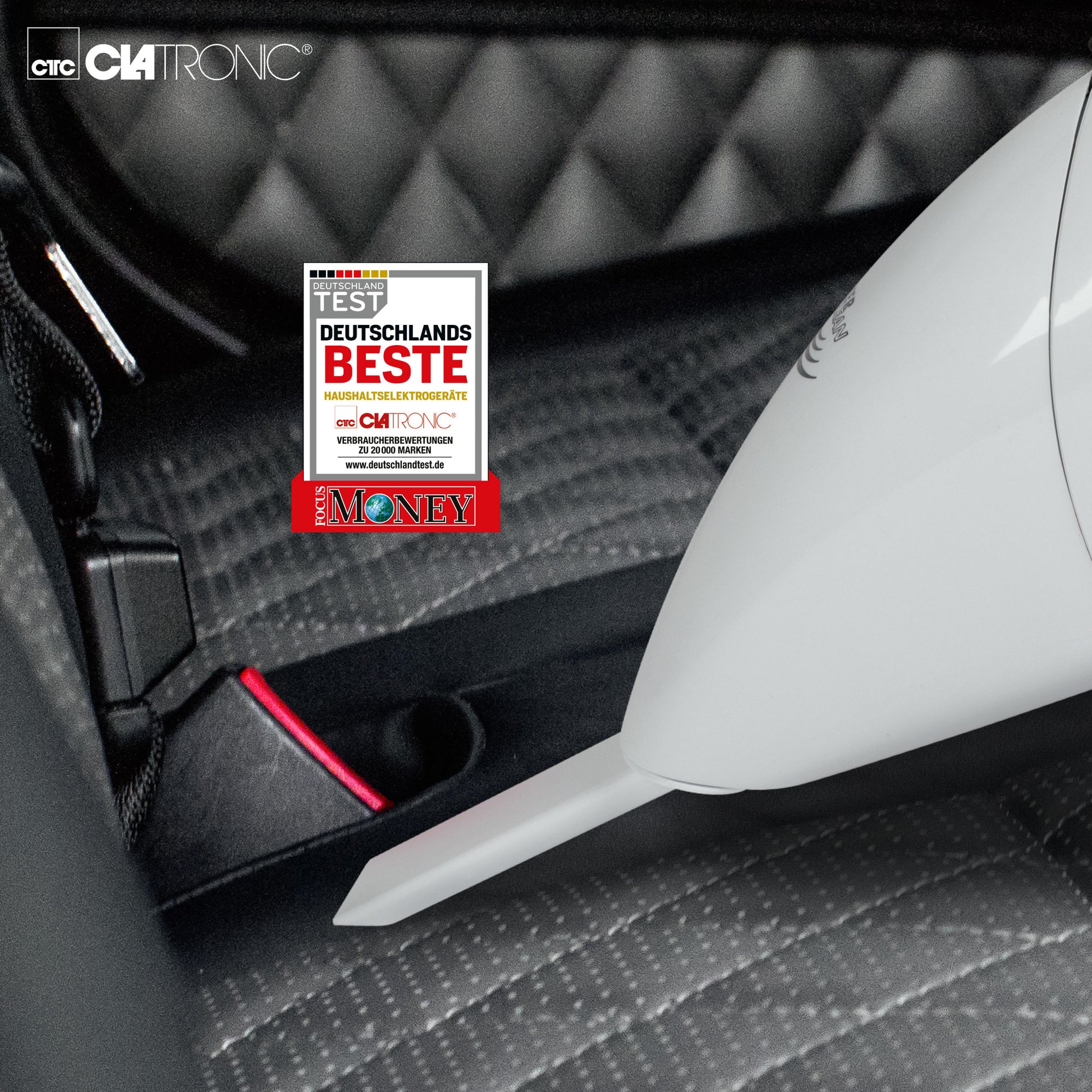 Aspiradora De Mano Sin Cable, Potente, Batería Recargable, Filtro Lavable, Boquilla Clatronic Aks 827, Blanco