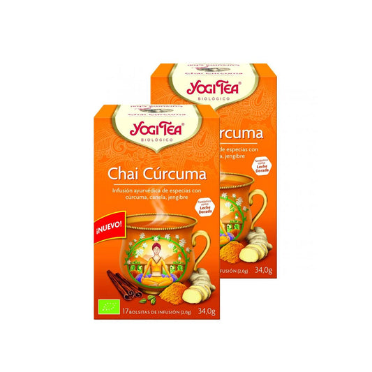Pack 2x Yogi Tea BIO Chai cúrcuma, 17 bolsitas