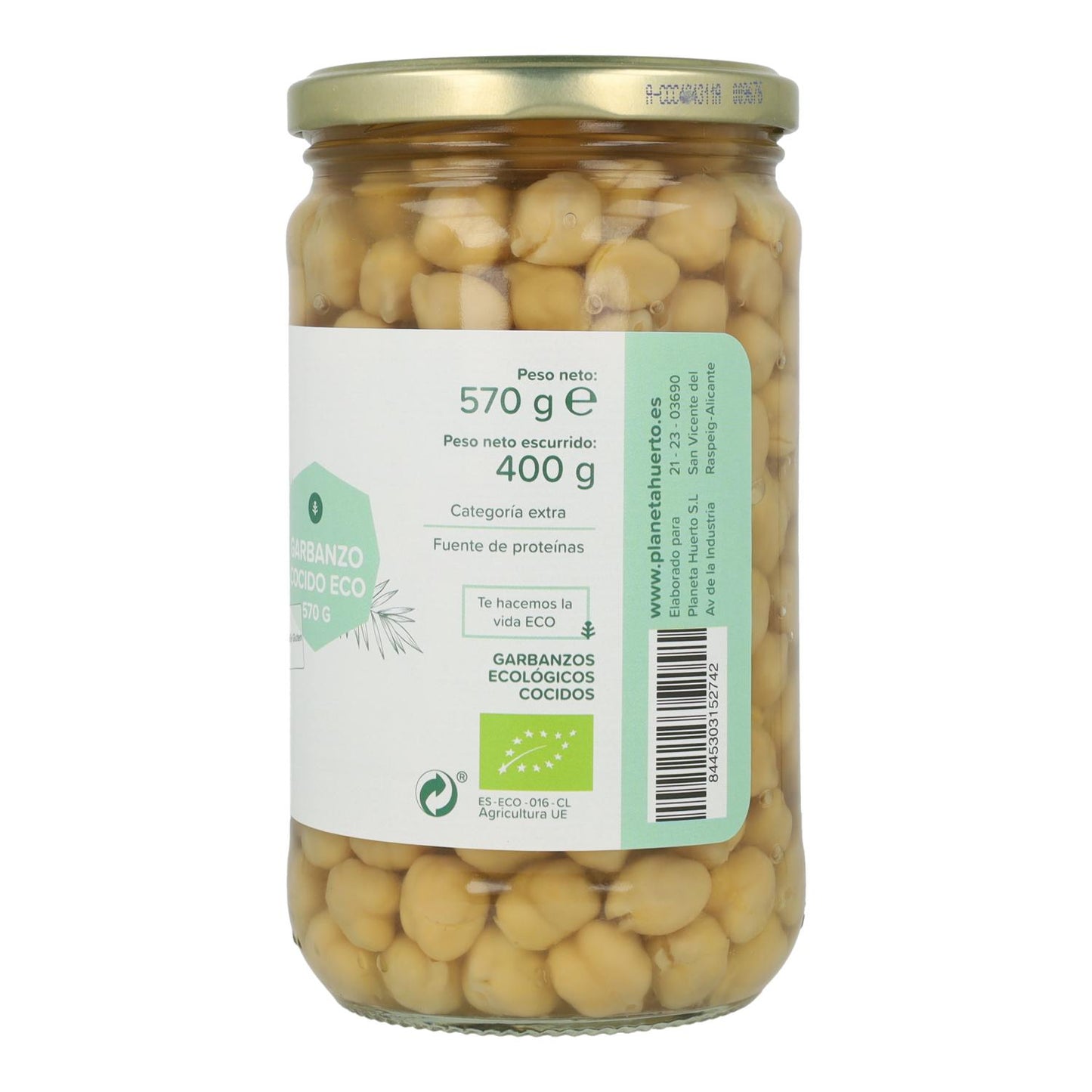 Pack 6x Garbanzo Cocido ECO Planeta Huerto 570 g