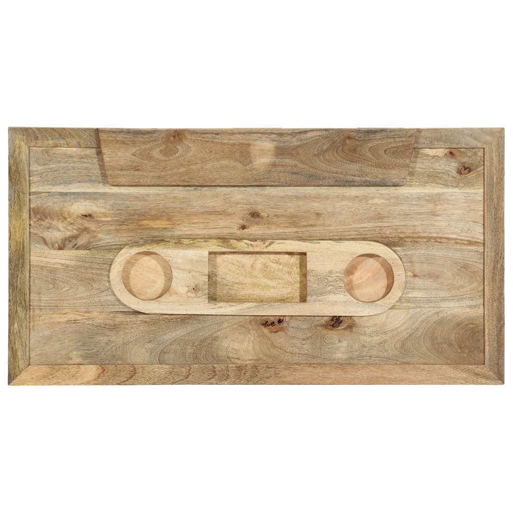 Mesa De Centro Estilo Cassette Madera Maciza Mango 100x52x45 Cm_4