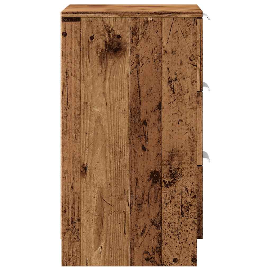 Mesita De Noche Madera De Ingeniería Envejecida 40x36x65 Cm_4