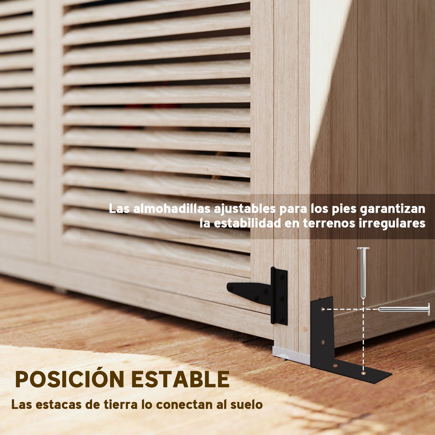 Outsunny Cobertizo De Madera 0,83 M² 127x65x168 Cm Con 2 Puertas Natural_5