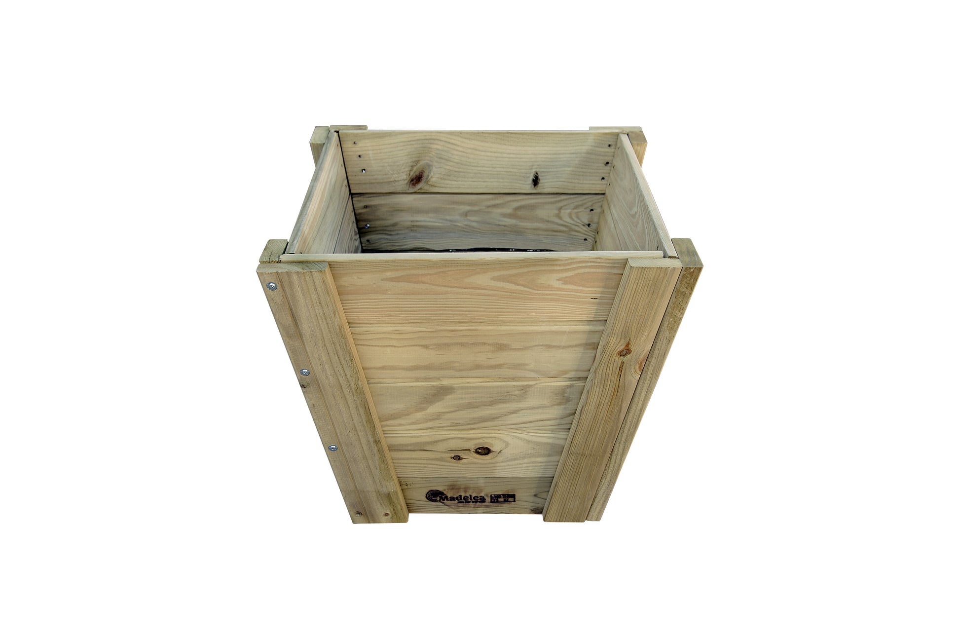 Macetero Abril Cerrado De Madera Autoclave De 50 X 50 X 47 Cm 10° 55l + Bolsa Geotextil..