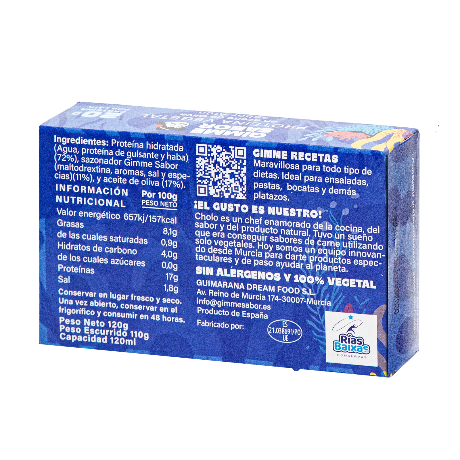 PACK AHORRO Atún Vegano en Aceite de Oliva 120g X 6uds. | Sin Gluten, Sin Aditivos, Sin Alérgenos | Gimme Sabor