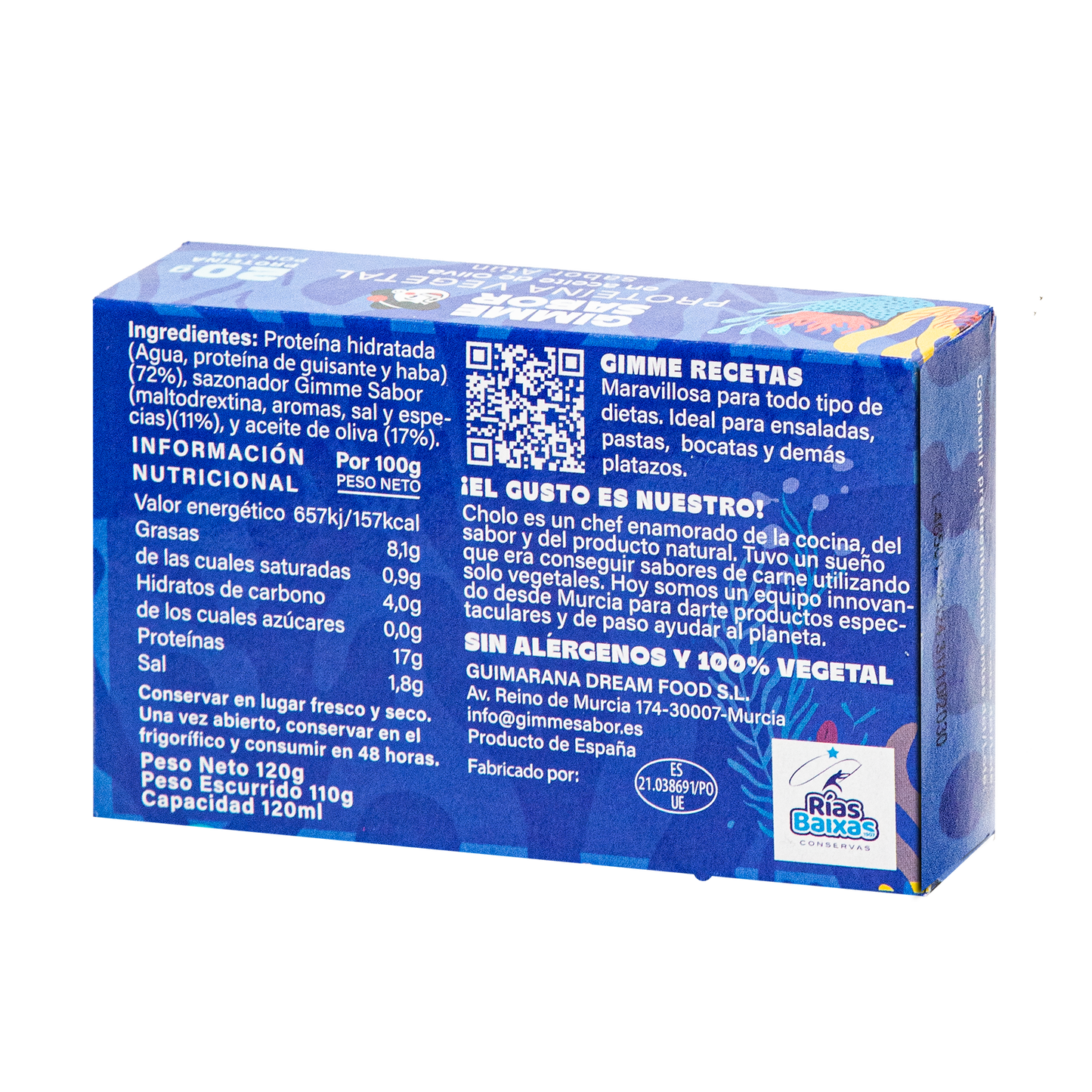 PACK AHORRO Atún Vegano en Aceite de Oliva 120g X 6uds. | Sin Gluten, Sin Aditivos, Sin Alérgenos | Gimme Sabor