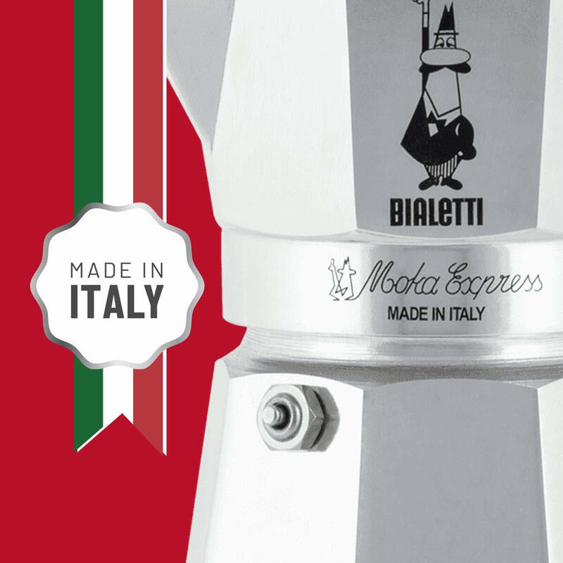 Cafetera Italiana Bialetti Moka Express 0,2 L Aluminio, Negro_3