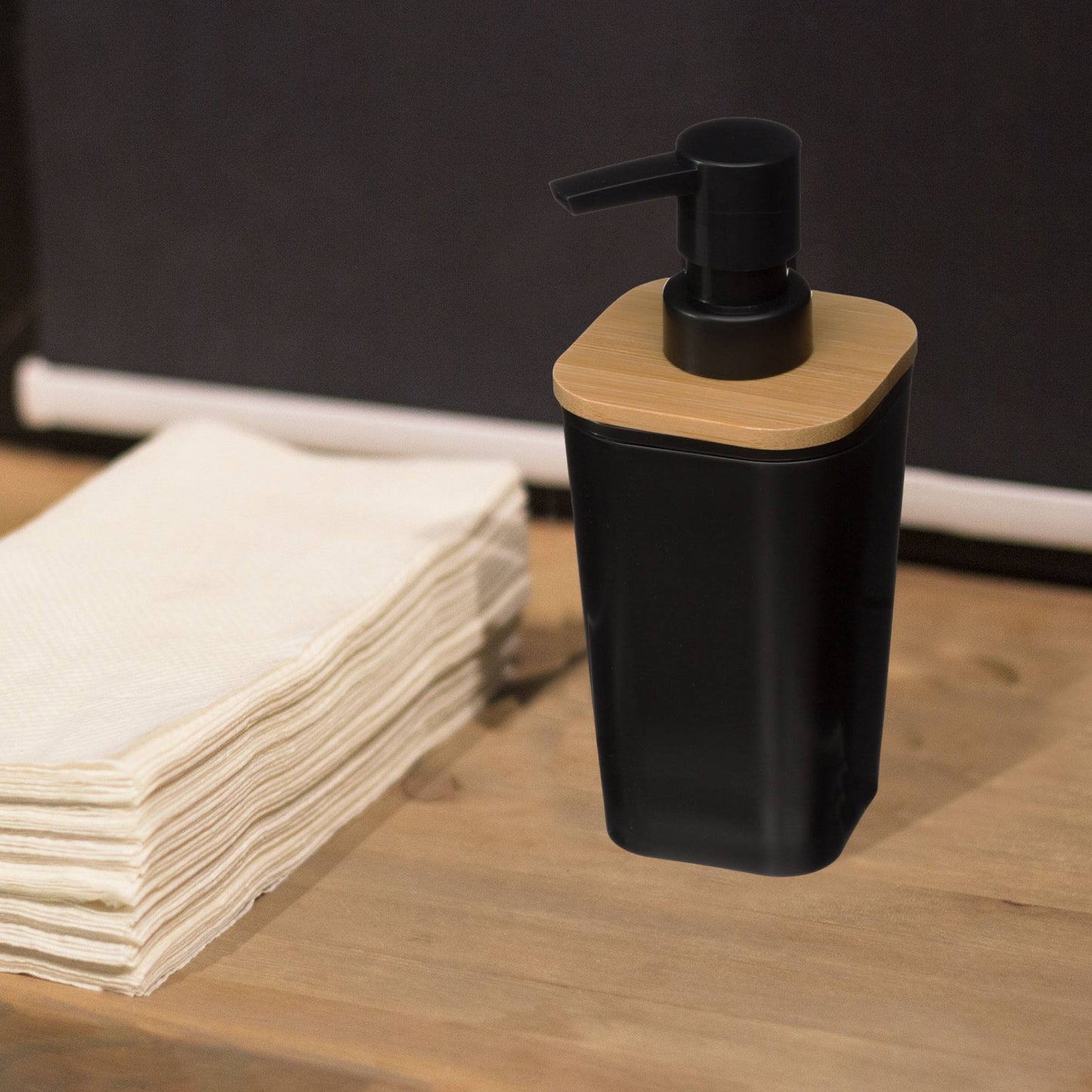 Dispensador De Jabón Negro 'natureo' 200ml, Diseño Moderno Y Sofisticado