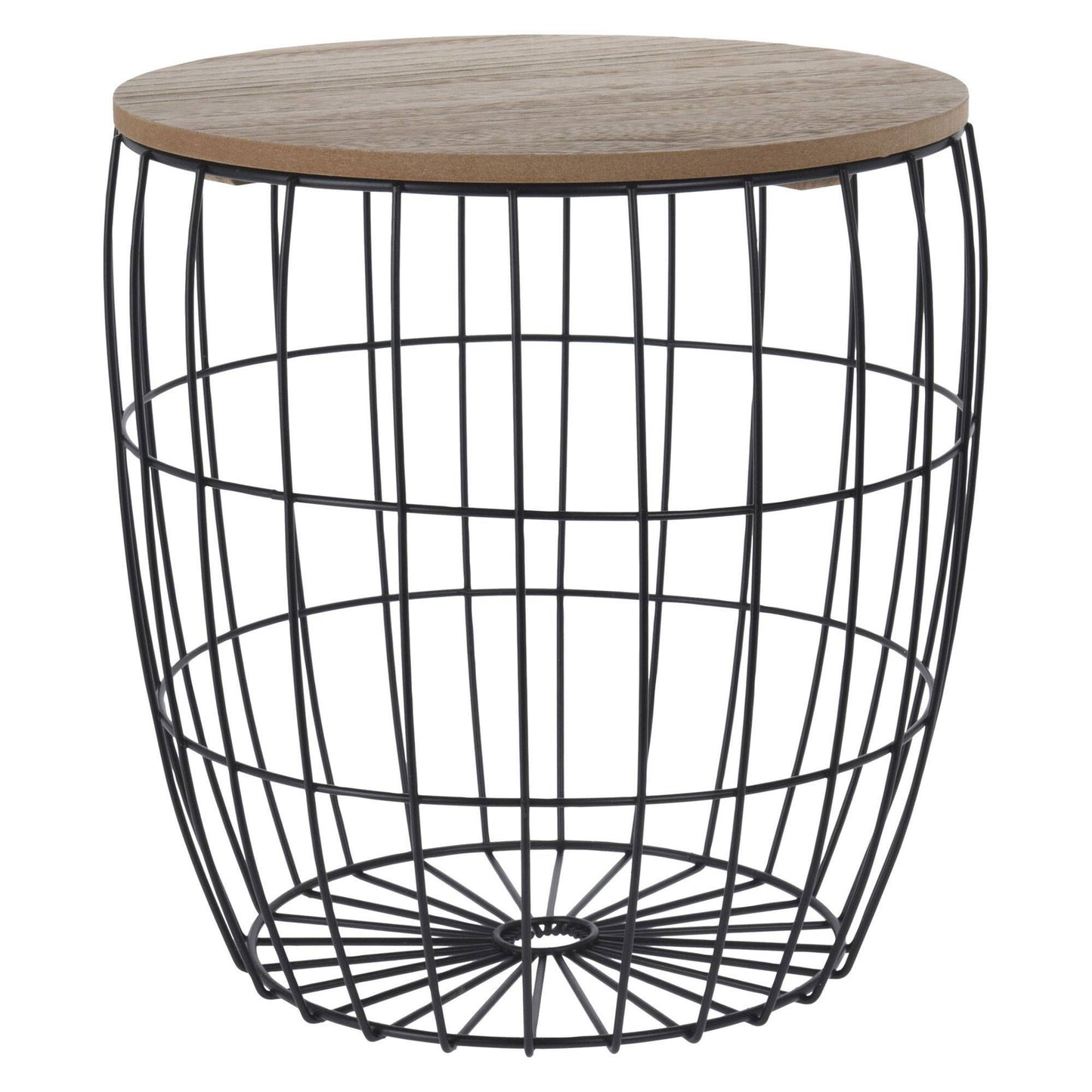 Well Home Juego De 3 Mesas Auxiliares En Metal Y Mdf Ø42,5ø37ø31cm