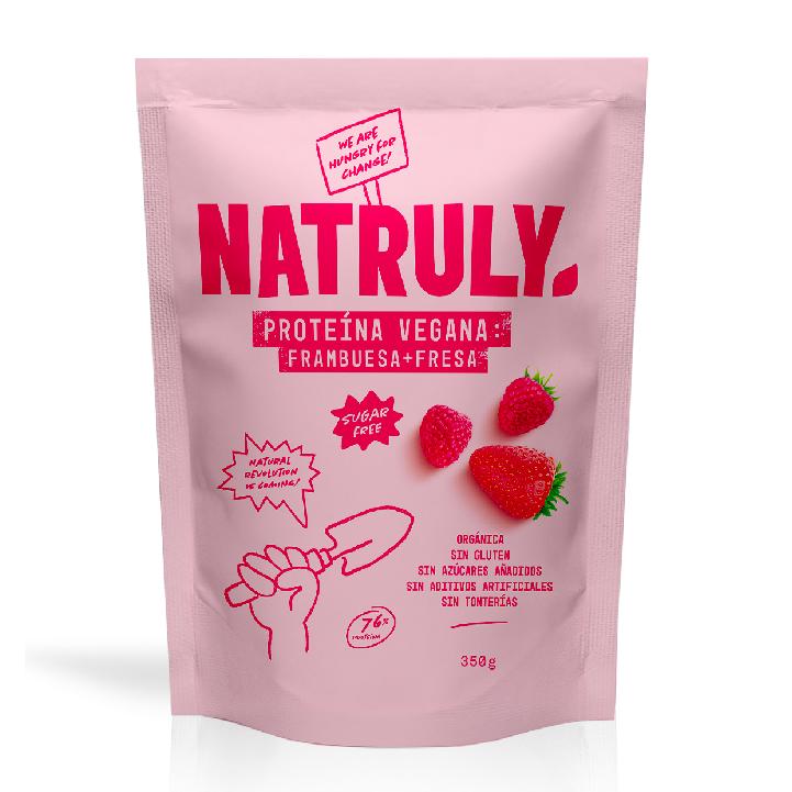 Natruly Proteína Vegana Frambuesa Fresa, 350g