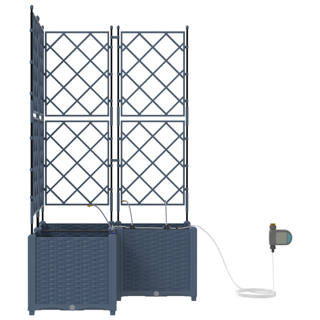Vidaxl Jardineras Gris 80 X 80 X 142 Cm Acero_4