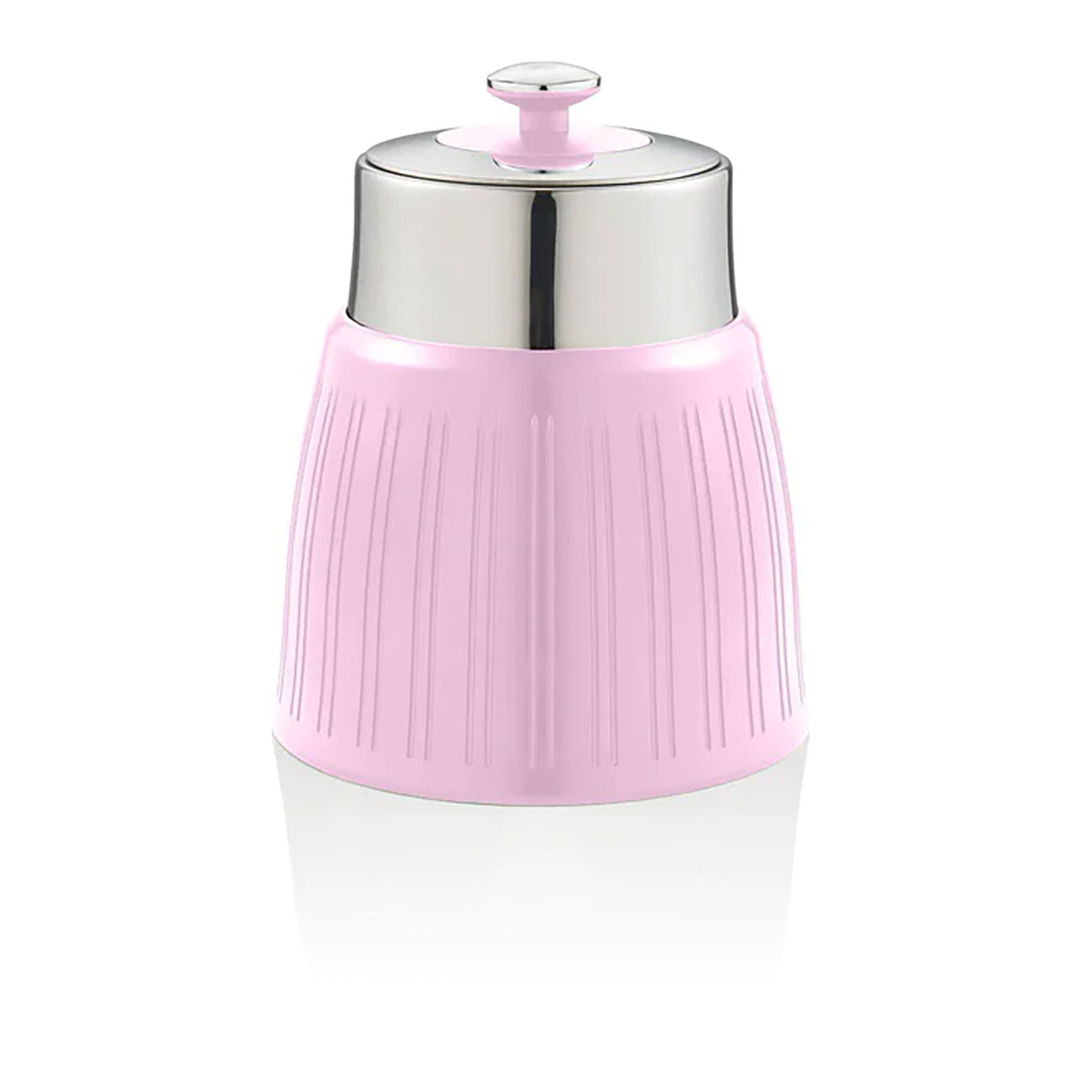 Set 3 Botes Cocina Almacenaje 1,2 L, Plástico Y Acero Inox, Especias, Té ,café, Retro, Vintage Swan Swka1024pn, Rosa