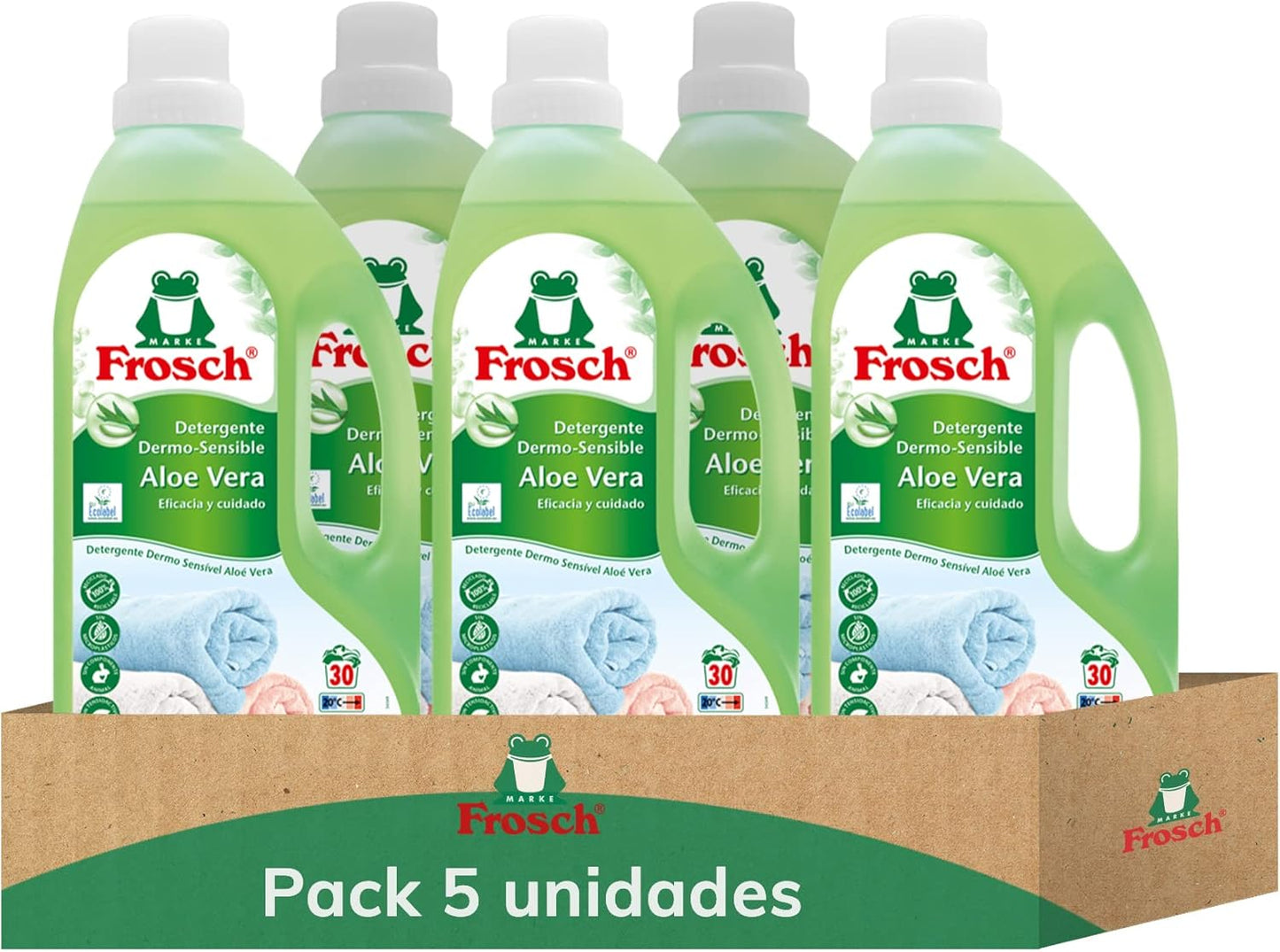 Pack 5X Detergente aloe vera, Frosch, 1500 ml