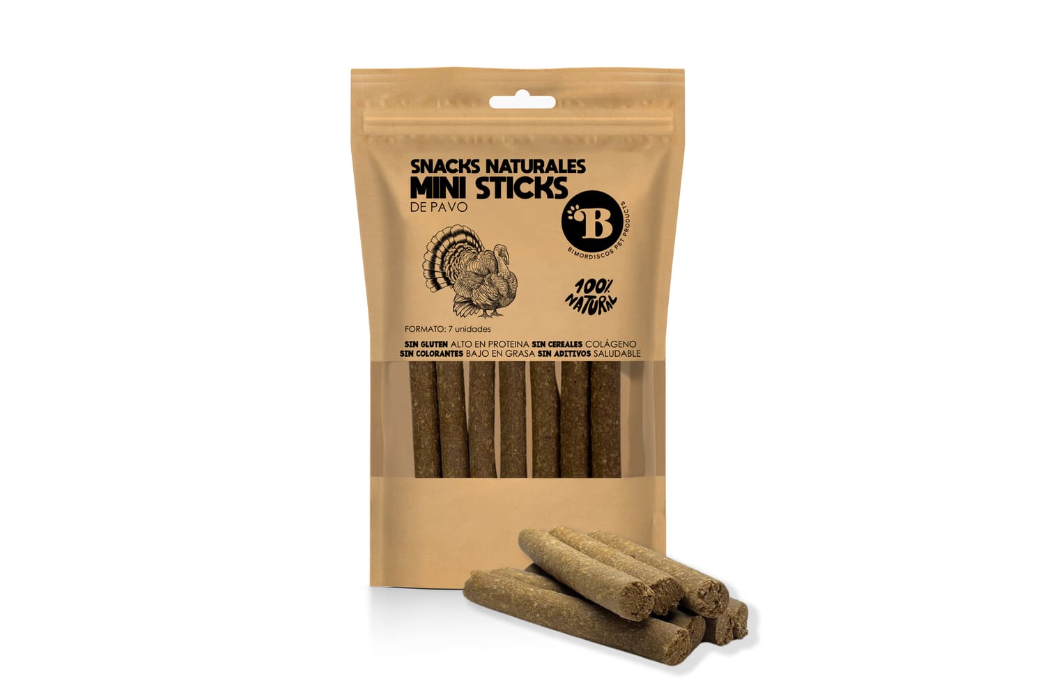 Bimordiscos Mini Barritas Para Perros Y Gatos - Pavo - 7 Uds.