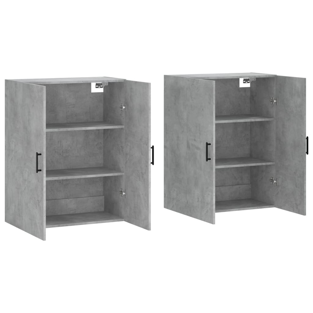 Armario De Pared 2 Unidades Gris Hormigón 69,5x34x90 Cm_3