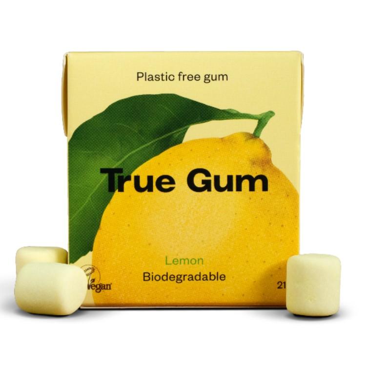 Chicle sin plástico de Limón True Gum 21g